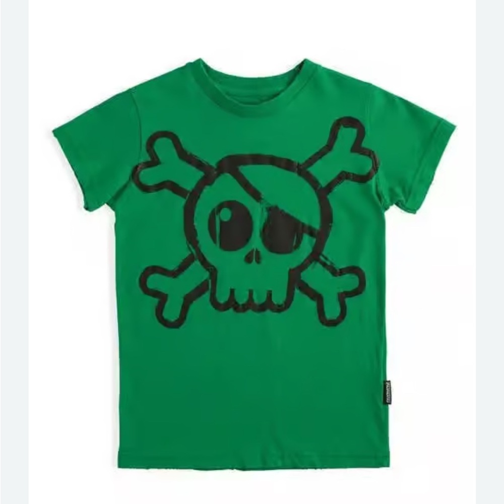 NUNUNU Mega Skull Cotton T-Shirt in Green